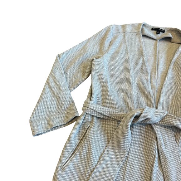 Banana Republic Cotton Blend Grey Open Front Cardigan Sweater Belted Size Medium - Picture 5 of 10